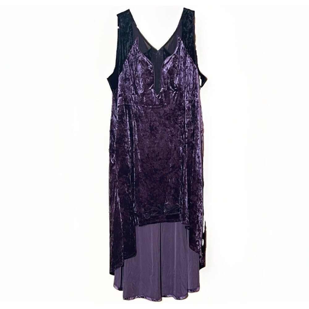 Hot Topic Sailor Moon Queen Beryl Dress 5X Plus Purple Velvet Hi Low NWT Cosplay